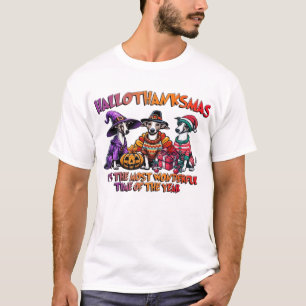 Whippet Halloween Thanksgiving Christmas Oversized T-Shirt