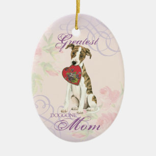 Whippet Heart Mum Ceramic Ornament