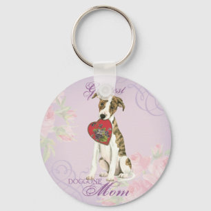 Whippet Heart Mum Key Ring