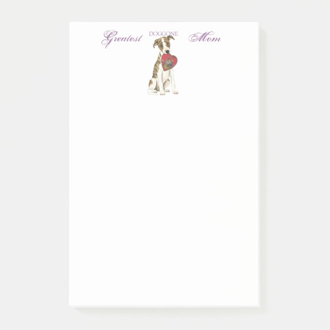 Whippet Heart Mum Post-it Notes (Front)