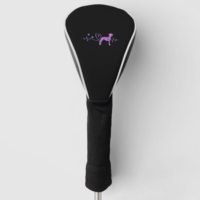 Whippet Heartbeat  Golf Head Cover (Front)