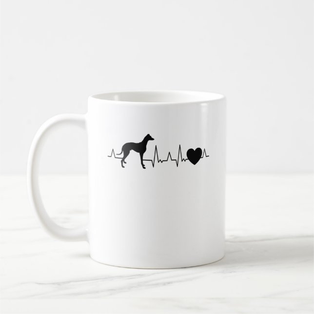 Whippet Herzschlag Windhund Sighthound Coffee Mug (Left)