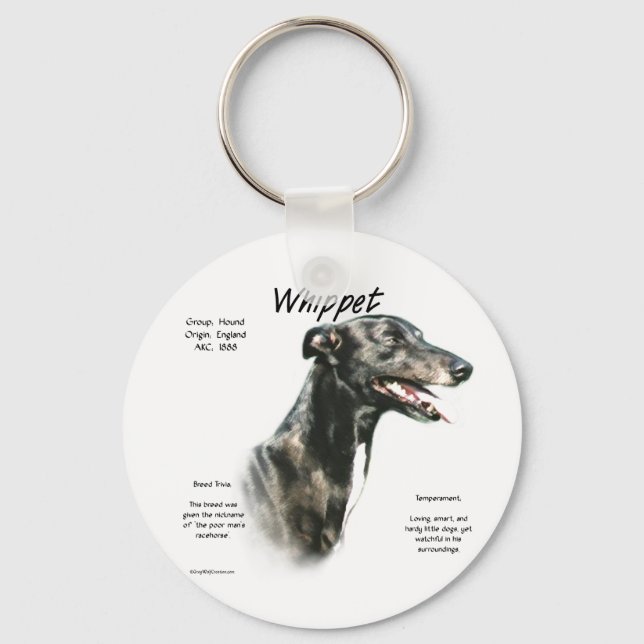 Whippet History Design Key Ring (Front)