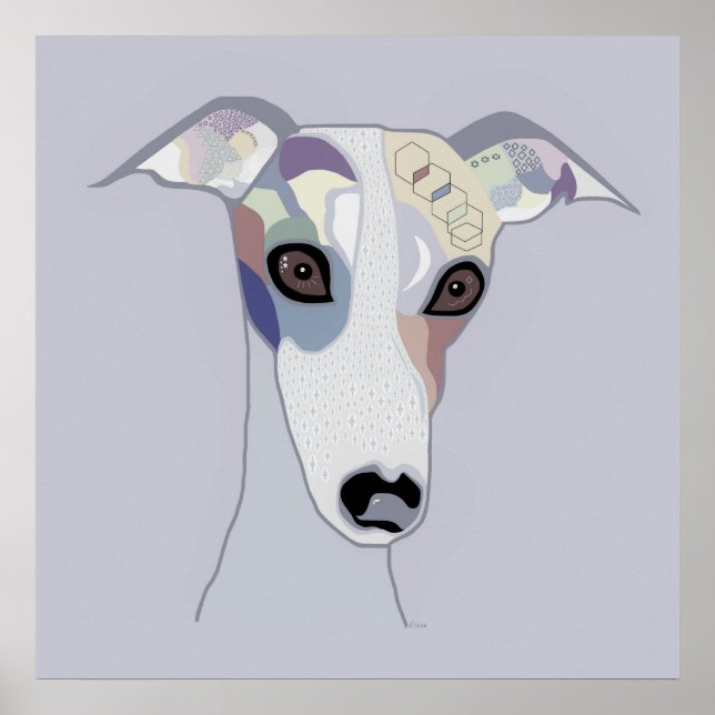 Whippet in Denim Colours Poster (Front)