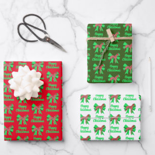 Whippet Italian Grey Christmas Dog & Bow Wrapping Paper Sheet
