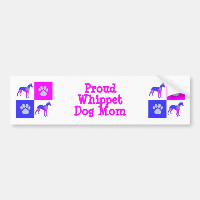 Whippet/Italian Greyhound Dog & Paw P&B Best Mum Bumper Sticker (Front)