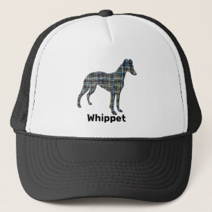 Whippet / Italian Greyhound Dog Silhouette Grid Trucker Hat