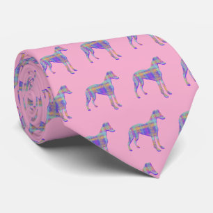 Whippet Italian Greyhound Dog Silhouette Pastel Pk Tie