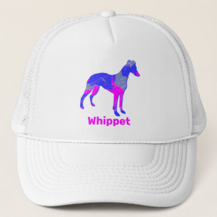 Whippet / Italian Greyhound Dog Silhouette Pink Trucker Hat