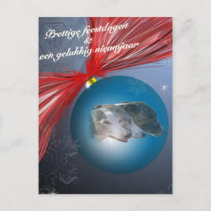 Whippet kerstkaart postcard