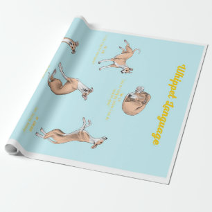 Whippet Language Print Wrapping Paper
