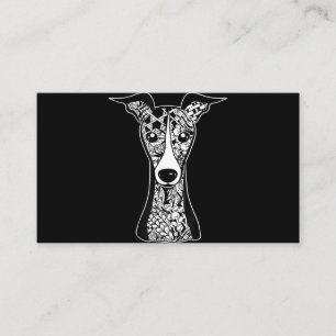 Whippet Lover   Italian Greyhound Face Graphic Art Business Card