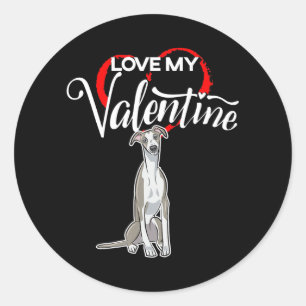 Whippet Lover Love My Whippet Dog Valentines Day Classic Round Sticker