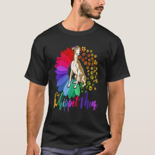 Whippet Mum A Half Sunflower Whippet Dog Mother's T-Shirt