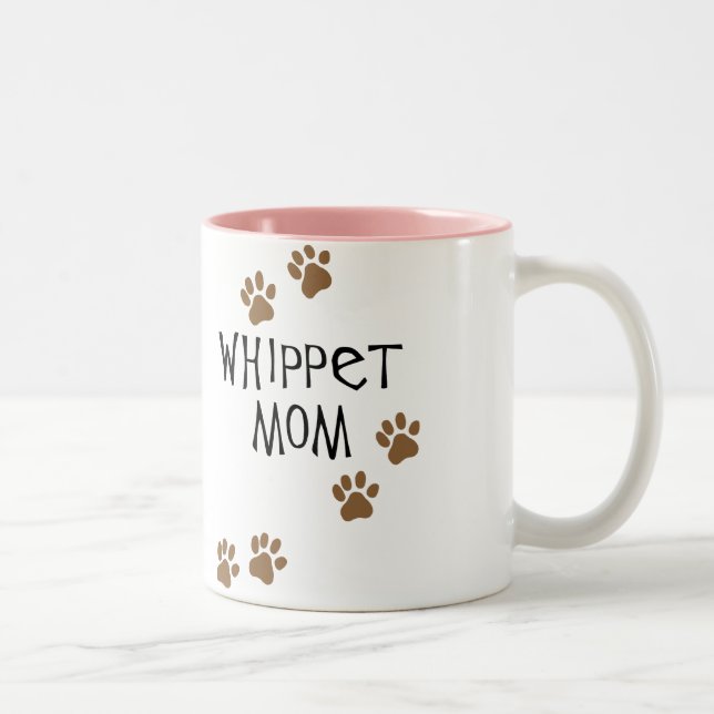 Whippet Mum for Whippet Dog Moms Two-Tone Coffee Mug (Right)