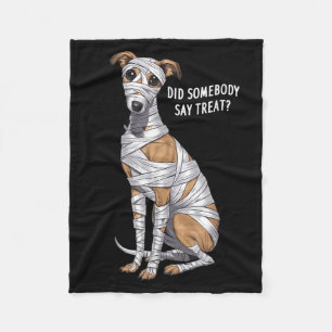 Whippet Mummy Halloween Dog Fleece Blanket