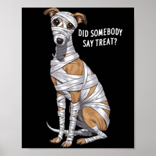 Whippet Mummy Halloween Dog Poster