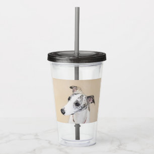 Whippet Painting - Cute Original Dog Art Acrylic Tumbler