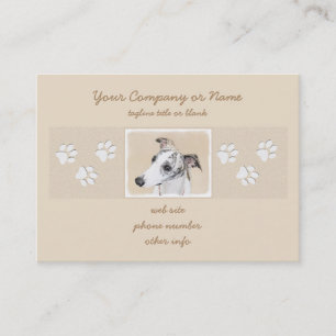 Whippet Painting - Cute Original Dog Art Business Card