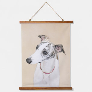Whippet Painting - Cute Original Dog Art Hanging Tapestry