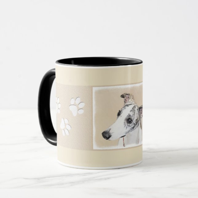 Whippet Painting - Cute Original Dog Art Mug (Front Left)