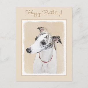 Whippet Painting - Cute Original Dog Art Postcard