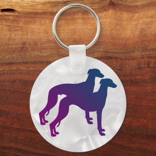 Whippet Pair  Key Ring (Front)