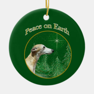 Whippet Peace Ceramic Ornament