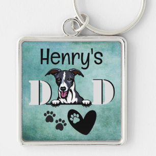 Whippet Personalised Peeking Key Ring
