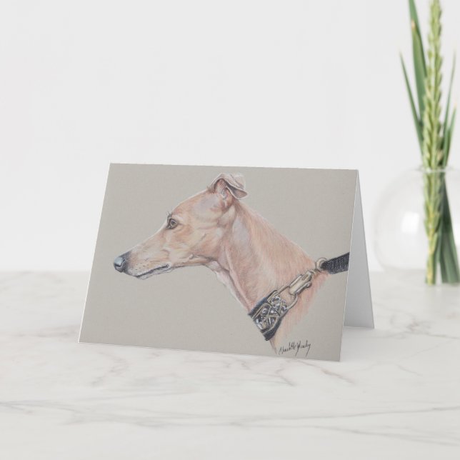 Whippet Profile Dog At Greeting Card (Front)