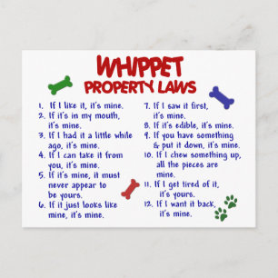 WHIPPET Property Laws 2 Postcard