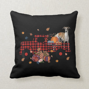 Whippet Pumpkin Truck Thanksgiving Halloween Gift Cushion