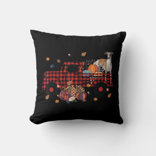 Whippet Pumpkin Truck Thanksgiving Halloween Gift Cushion