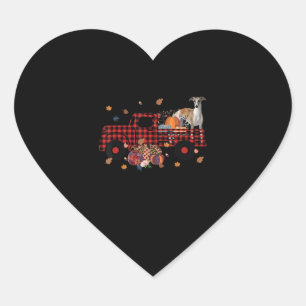 Whippet Pumpkin Truck Thanksgiving Halloween Gift Heart Sticker