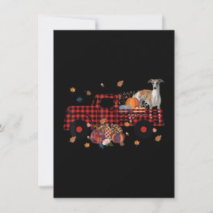 Whippet Pumpkin Truck Thanksgiving Halloween Gift Thank You Card