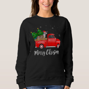 Whippet Red Truck Christmas Tree Xmas Dog   Sweatshirt