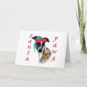 Whippet Santa Paws Holiday Card