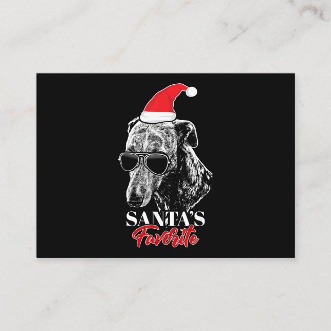 Whippet Santas Favourite Funny Christmas Enclosure Card (Front)