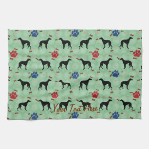 Whippet Shadow Tea Towel