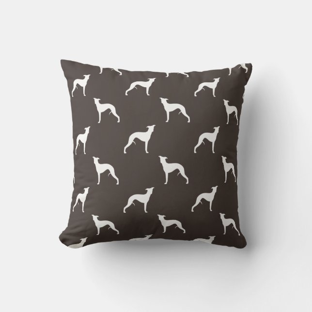 Whippet Silhouettes Pattern Cushion (Front)