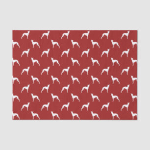 Whippet Silhouettes Pattern Red Tissue Paper