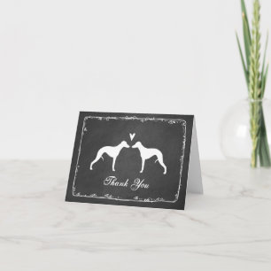 Whippet Silhouettes Wedding Thank You