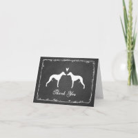 Whippet Silhouettes Wedding Thank You