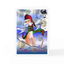 "Whippet Snow Day" Holiday Greeting Card