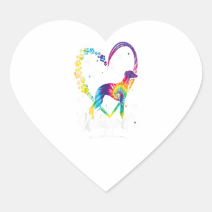 Whippet Tie Dye Rainbow Dog Lover Gift Heart Sticker