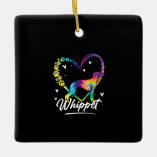 Whippet Tie Dye Rainbow Dog Lover Gift T-Shirt Ceramic Ornament