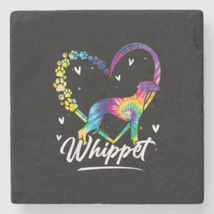 Whippet Tie Dye Rainbow Dog Lover Gift T-Shirt Stone Coaster