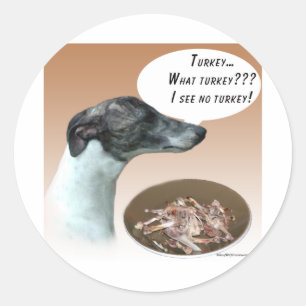Whippet Turkey Classic Round Sticker