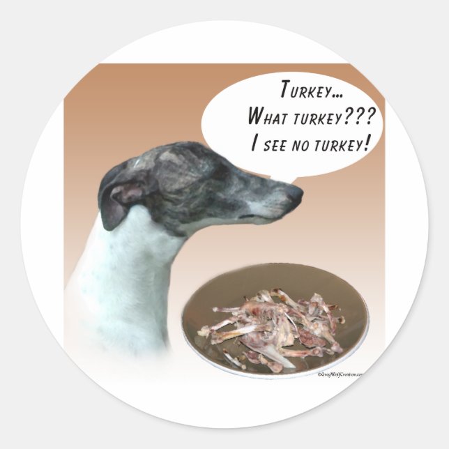 Whippet Turkey Classic Round Sticker (Front)