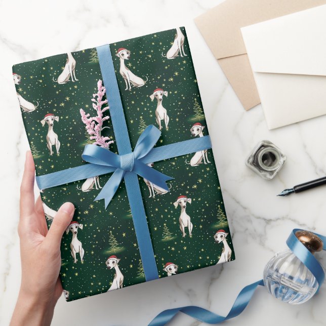 Whippet Whimsy Christmas Wrapping Paper (Gifting)